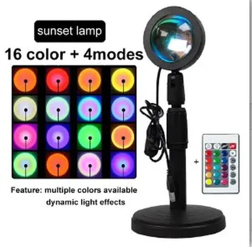 LED Sunset Lamp Nightlights USB Projector Birthday Party Decoration Mood Lights for Bedroom Living Room Wall Photography