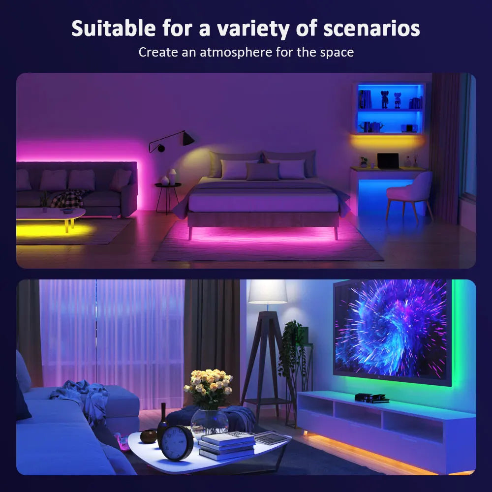 LED Strip Lights RGB ,5V 1M-30M,16 Million Colors, RGB , Led Strip Lighting Music Sync, Color Changing for Party Home